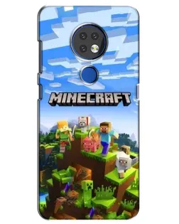 Чохол для Nokia 7.2 з картинкою «Minecraft класичний світ»