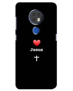 Чехол для Nokia 7.2 с картинкой «Сердце - Jesus»