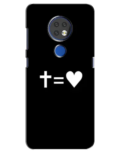 Чехол для Nokia 7.2 с картинкой «Крест и Сердце»
