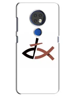 Чехол для Nokia 7.2 с картинкой «Рыба и крест»