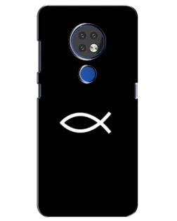 Чехол для Nokia 7.2 с картинкой «Символ рыбы Jesus» Чехол для Nokia 7.2 с картинкой «Символ рыбы Jesus»