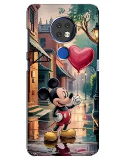 Чехол для Nokia 7.2 с картинкой «Микки и шарик-сердце»