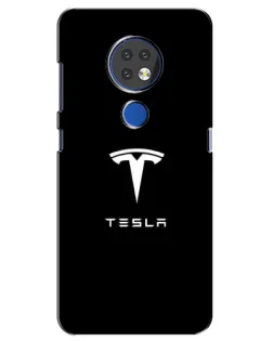 Чохол для Nokia 7.2 з картинкою «Tesla White Logo»