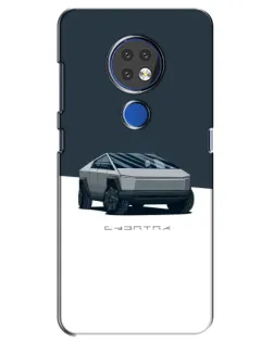 Чохол для Nokia 7.2 з картинкою «Сріблястий Cybertruck Tesla»