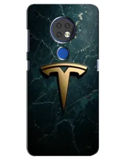 Чохол для Nokia 7.2 з картинкою «Мармурова Tesla Gold»