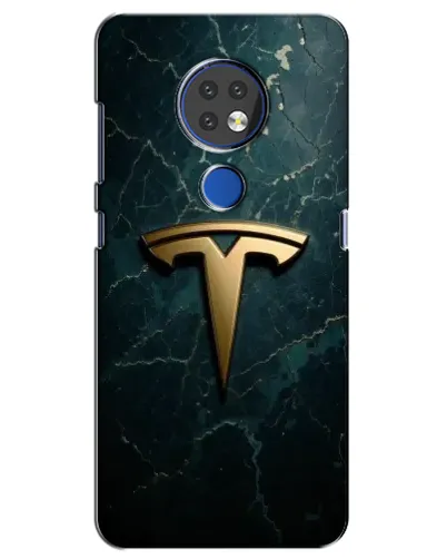 Чохол для Nokia 7.2 з картинкою «Мармурова Tesla Gold»