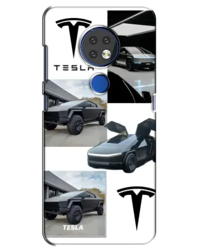 Чохол для Nokia 7.2 з картинкою «Колаж Cybertruck Tesla»
