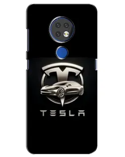 Чохол для Nokia 7.2 з картинкою «Tesla — срібне авто»