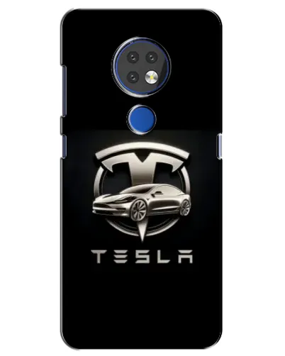 Чохол для Nokia 7.2 з картинкою «Tesla — срібне авто»