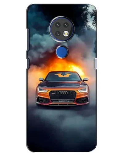 Чехол для Nokia 7.2 с картинкой «Audi в огненном дыму» Чехол для Nokia 7.2 с картинкой «Audi в огненном дыму»
