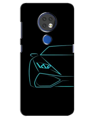Чохол для Nokia 7.2 з картинкою «Блакитний силует Lamborghini»