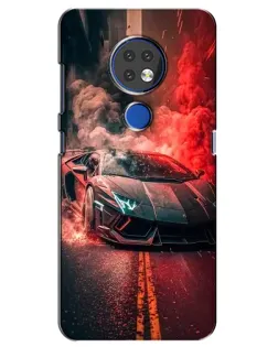 Чохол для Nokia 7.2 з картинкою «Lamborghini червоний дим»