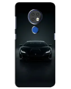 Чохол для Nokia 7.2 з картинкою «Чорний Lamborghini Aventador»