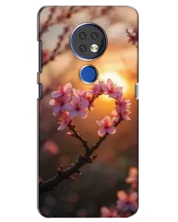 Чохол для Nokia 7.2 з картинкою «Рожевий цвіт сердечко на тлі заходу» Чохол для Nokia 7.2 з картинкою «Рожевий цвіт сердечко на тлі заходу»