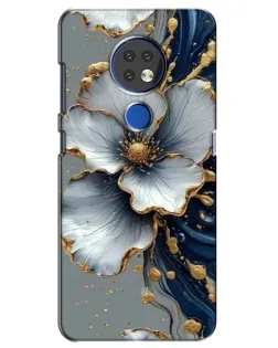 Чохол для Nokia 7.2 з картинкою «Біла квітка та золотий флюїд» Чохол для Nokia 7.2 з картинкою «Біла квітка та золотий флюїд»
