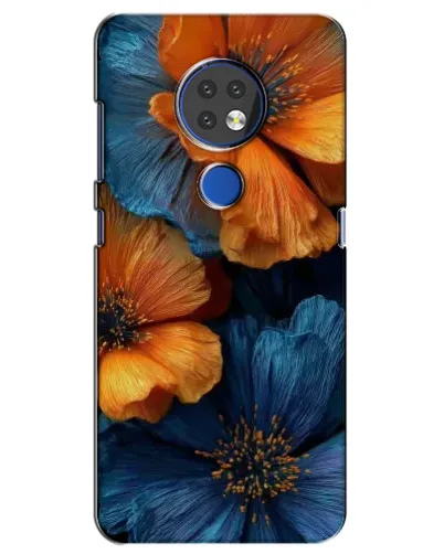 Чехол для Nokia 7.2 с картинкой «Яркая сине-оранжевая флора» Чехол для Nokia 7.2 с картинкой «Яркая сине-оранжевая флора»