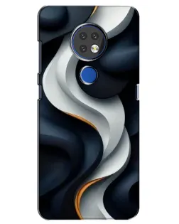 Чехол для Nokia 7.2 с картинкой «Объемные черно-белые ленты»