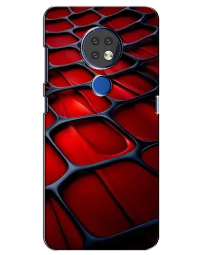 Чехол для Nokia 7.2 с картинкой «Красная глянцевая сетка»