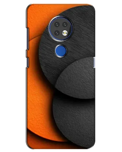 Чехол для Nokia 7.2 с картинкой «Геометрия оранжевых кругов»