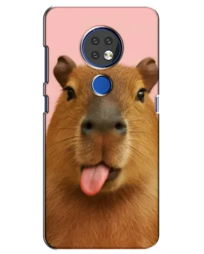 Чехол для Nokia 7.2 с картинкой «Капибара с языком»
