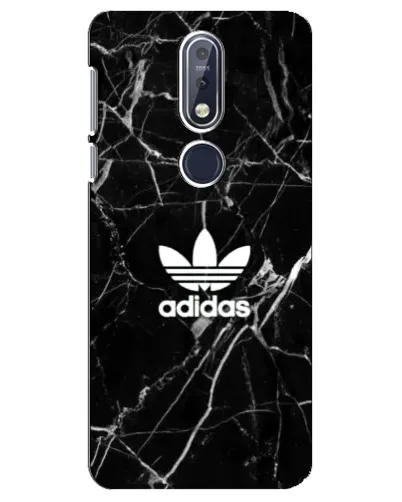 Чехол для Nokia 7.1 (2018) с картинкой «Белый мрамор Adidas»