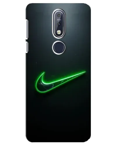 Чехол для Nokia 7.1 (2018) с картинкой «Неоновый контур Nike»