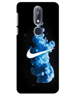 Чехол для Nokia 7.1 (2018) с картинкой «Nike и синий дым» Чехол для Nokia 7.1 (2018) с картинкой «Nike и синий дым»