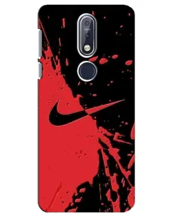 Чехол для Nokia 7.1 (2018) с картинкой «Красные брызги Nike» Чехол для Nokia 7.1 (2018) с картинкой «Красные брызги Nike»