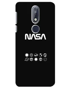 Чехол для Nokia 7.1 (2018) с картинкой «NASA — технический принт» Чехол для Nokia 7.1 (2018) с картинкой «NASA — технический принт»