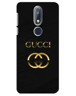 Чехол для Nokia 7.1 (2018) с картинкой «Золотой логотип Gucci»