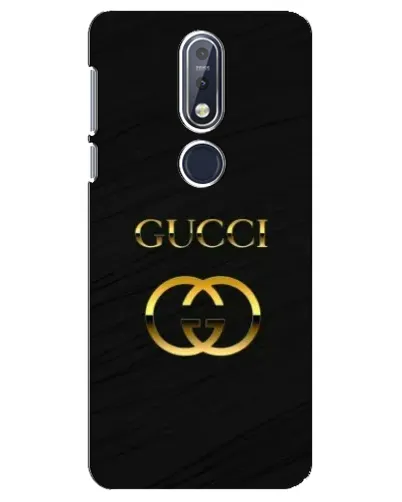 Чехол для Nokia 7.1 (2018) с картинкой «Золотой логотип Gucci»