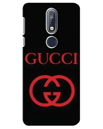 Чехол для Nokia 7.1 (2018) с картинкой «Gucci — красный логотип»