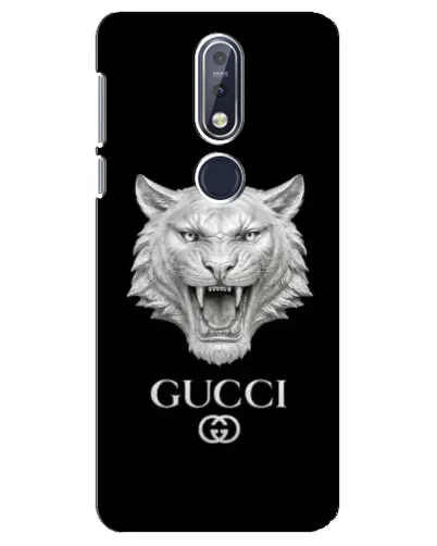 Чехол для Nokia 7.1 (2018) с картинкой «Gucci — серебряный лев» Чехол для Nokia 7.1 (2018) с картинкой «Gucci — серебряный лев»