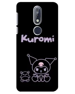 Чехол для Nokia 7.1 (2018) с картинкой «Kuromi — черный минимализм»