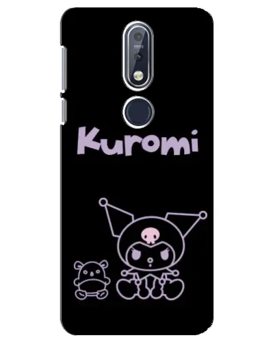 Чехол для Nokia 7.1 (2018) с картинкой «Kuromi — черный минимализм»