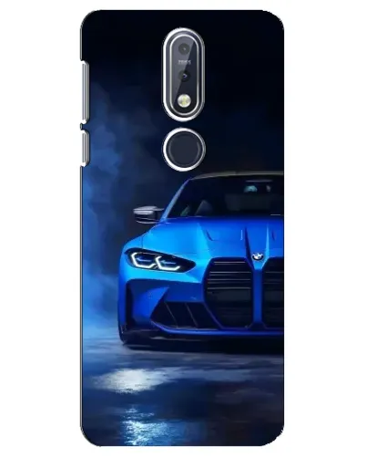 Чехол для Nokia 7.1 (2018) с картинкой «Голубая BMW M4»