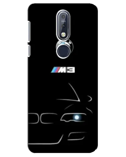 Чехол для Nokia 7.1 (2018) с картинкой «Минималистичный принт BMW M3»