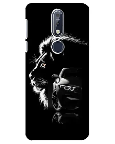 Чехол для Nokia 7.1 (2018) с картинкой «BMW и лев»