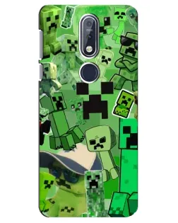 Чехол для Nokia 7.1 (2018) с картинкой «Криперы Minecraft»