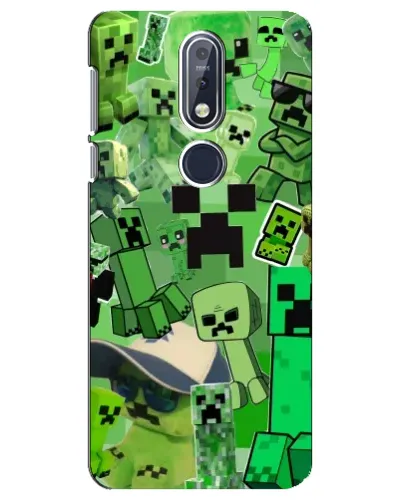 Чехол для Nokia 7.1 (2018) с картинкой «Криперы Minecraft»