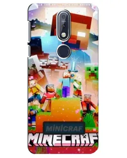 Чехол для Nokia 7.1 (2018) с картинкой «Minecraft герои игры»
