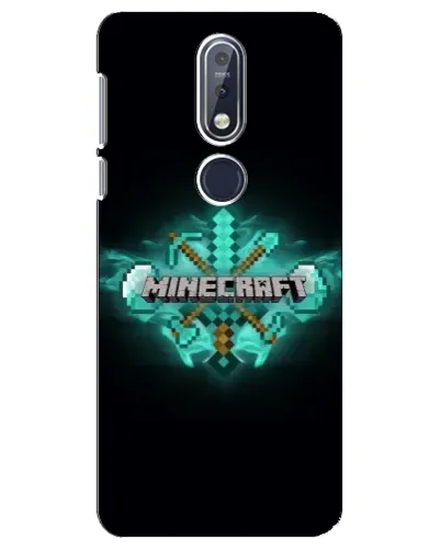 Чехол для Nokia 7.1 (2018) с картинкой «Minecraft Diamond лого»