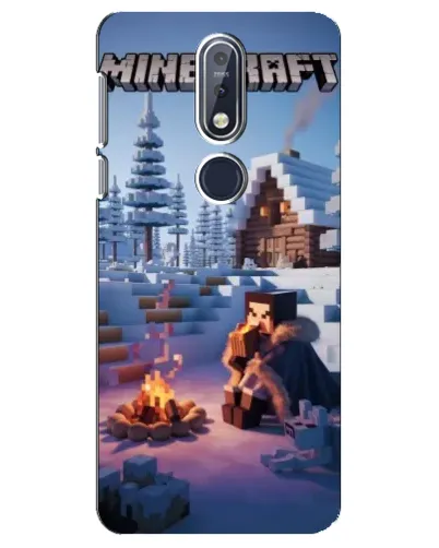Чехол для Nokia 7.1 (2018) с картинкой «Зимний Minecraft»