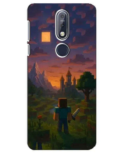 Чехол для Nokia 7.1 (2018) с картинкой «Стив у башни»