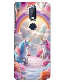 Чехол для Nokia 7.1 (2018) с картинкой «Радуга и единороги» Чехол для Nokia 7.1 (2018) с картинкой «Радуга и единороги»