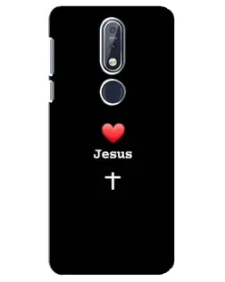 Чехол для Nokia 7.1 (2018) с картинкой «Сердце - Jesus» Чехол для Nokia 7.1 (2018) с картинкой «Сердце - Jesus»