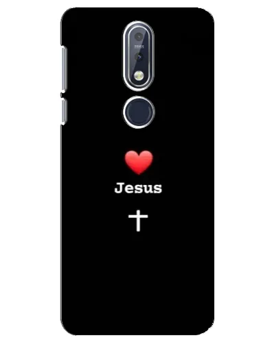 Чехол для Nokia 7.1 (2018) с картинкой «Сердце - Jesus»