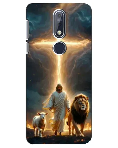 Чехол для Nokia 7.1 (2018) с картинкой «Лев Иуды и Свет»