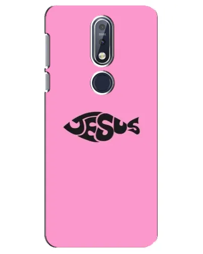 Чехол для Nokia 7.1 (2018) с картинкой «Розовый символ  Jesus»