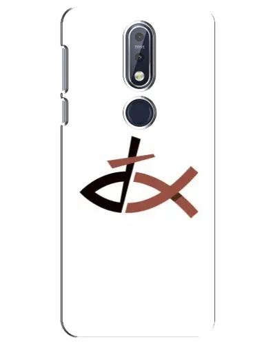 Чехол для Nokia 7.1 (2018) с картинкой «Рыба и крест»